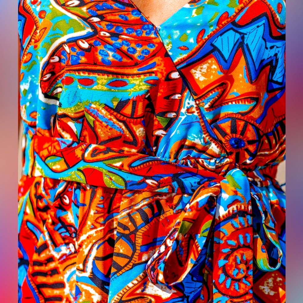 Cupshe Abstract Rhythm Vibrant Multicolor Maxi Dress - Picture 6 of 11